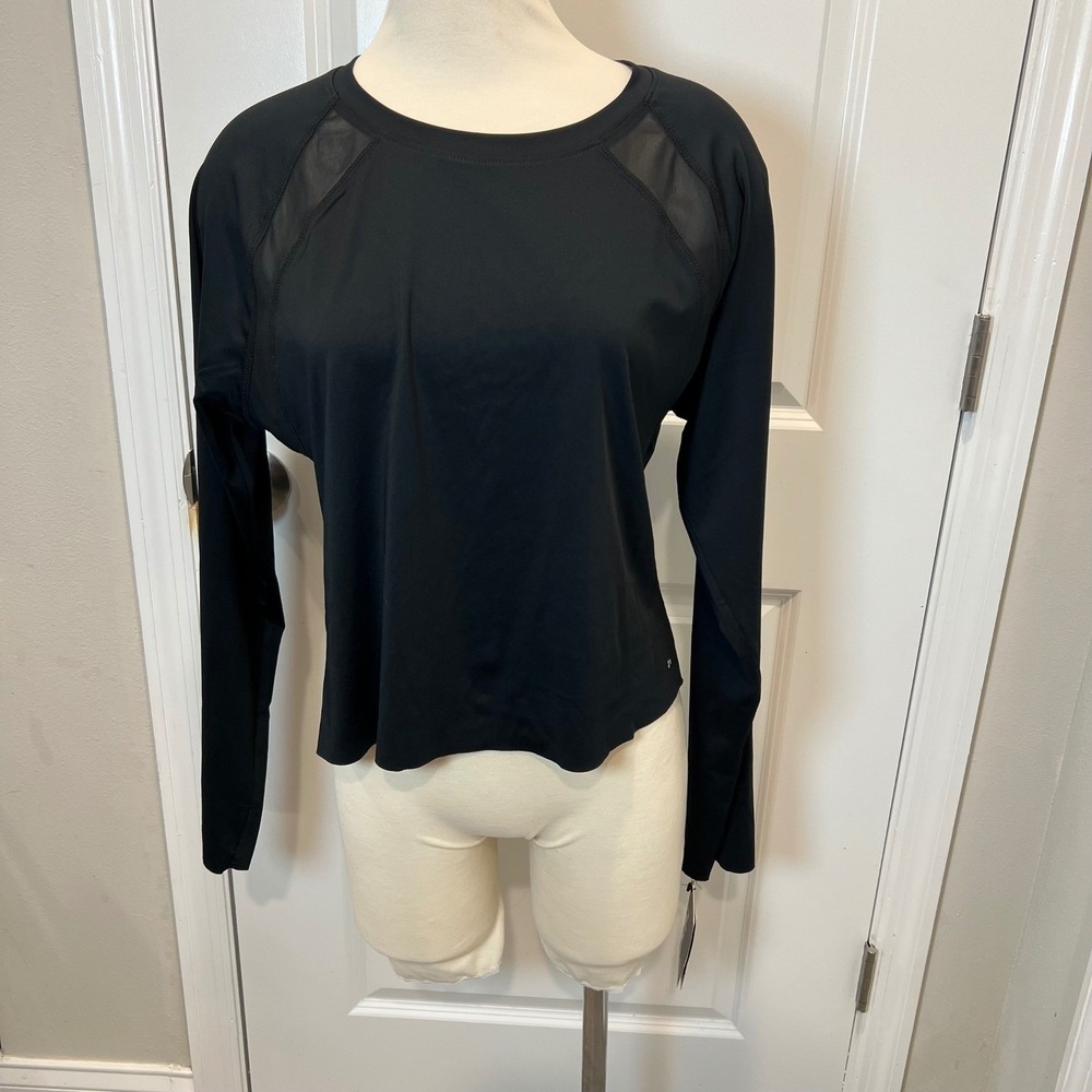 Hind Women Running Shirt Mesh Back Black XL NWT